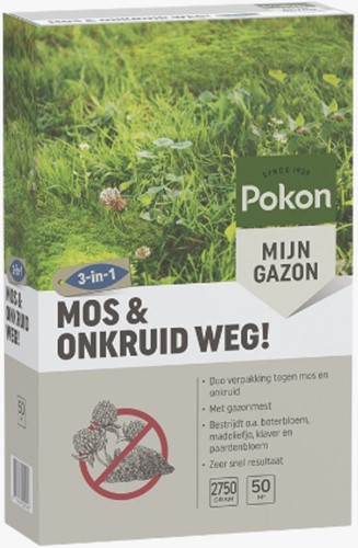 Mos & Onkruid Weg! voor gazon - Pokon