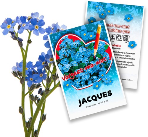 Vergeet-mij-Niet Myosotis zakjes persoonlijk bedrukt - 1.000 stuks
